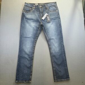 True Luck Men's Stretch Slim Fit Denim Blue Jeans Size 40x32 NWT